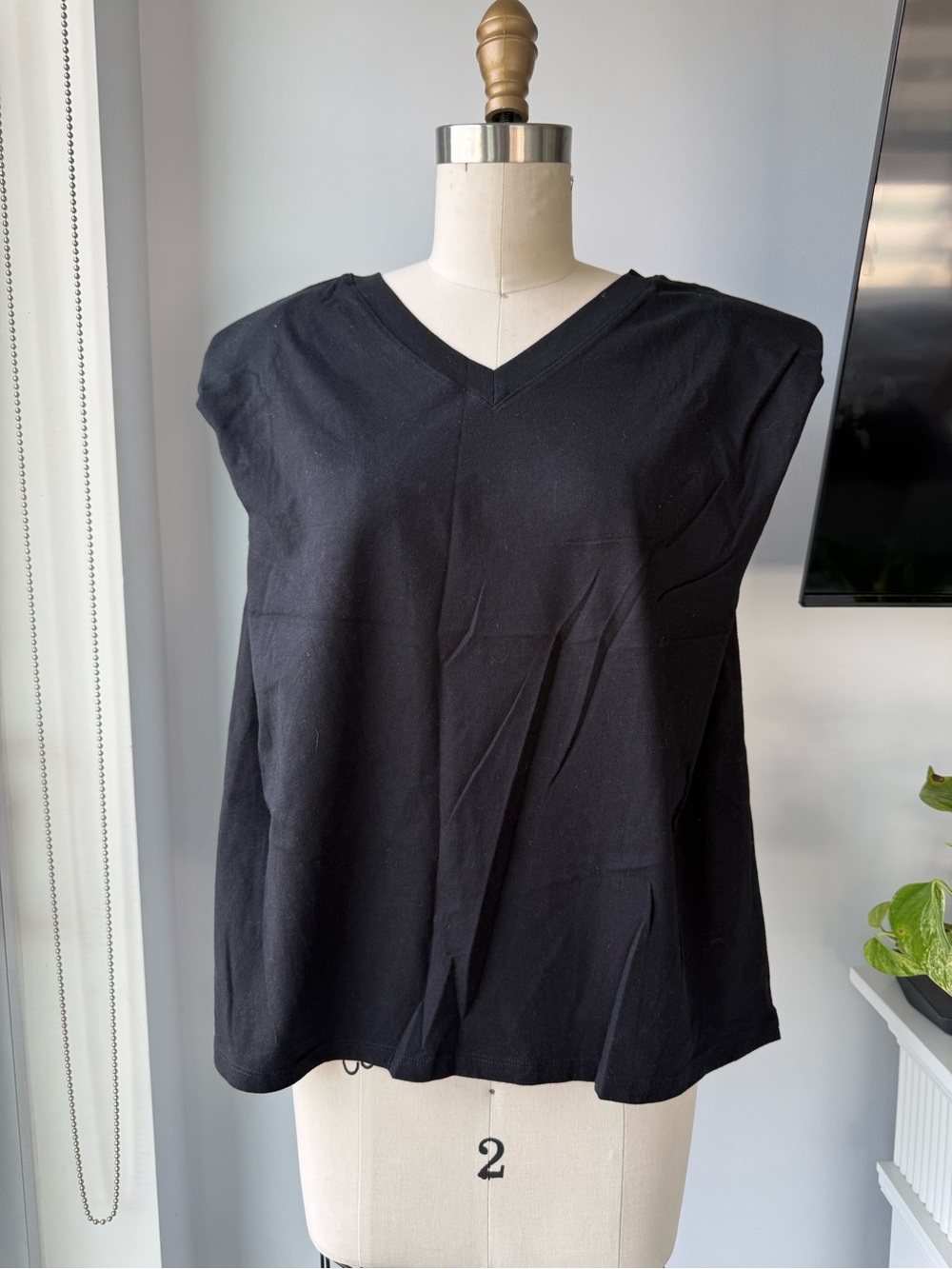 Aritzia Babaton Sleeveless shoulder pad tshirt